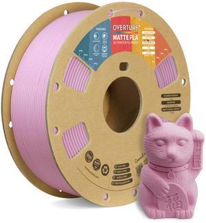 OVERTURE PLA Matte Filament 1.75mm, Matte PLA Roll 1kg Cardboard Spool (2.2lbs), Dimensional Accuracy +/- 0.03 mm (Pink)