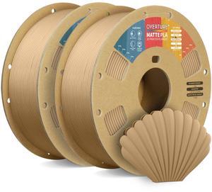OVERTURE PLA Matte Filament 1.75mm, Matte PLA Roll 2kg Cardboard Spool (4.4lbs), Dimensional Accuracy +/- 0.03 mm (Light Brown*2)