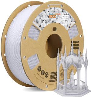 OVERTURE Rock PLA Filament 1.75mm, Marble PLA 3D Printer Filament 1kg Spool (2.2lbs), Dimensional Accuracy +/- 0.03 mm, Fit Most FDM Printer (White)