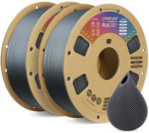 OVERTURE PLA Filament 1.75mm PLA 3D Printer Filament, 2kg Cardboard Spool (4.4lbs), Dimensional Accuracy +/- 0.03mm, Fit Most FDM Printer (Space Gray*2)