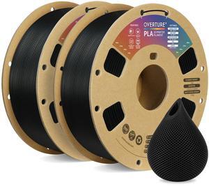 OVERTURE PLA Filament 1.75mm PLA 3D Printer Filament, 1kg Cardboard Spool (2.2lbs), Dimensional Accuracy +/- 0.03mm, Fit Most FDM Printer (Black*2)