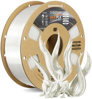 OVERTURE Silk PLA 1.75mm Dual Color Filament, Clog-Free Shiny 3D Printer Filament, 1kg Spool(2.2lbs), Dimensional Accuracy +/- 0.03 mm, Fit Most FDM Printer (White)