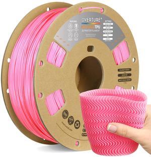 OVERTURE TPU High Speed Filament 1.75mm Flexible 95A TPU Roll, 3D Printer Filament,Dimensional Accuracy +/- 0.03 mm, Fit Most FDM Printer (HS TPU Translucent Pink)