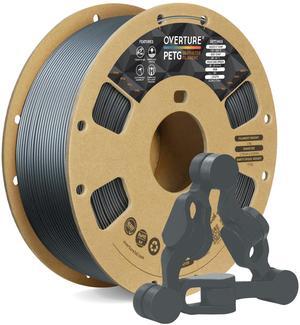 OVERTURE PETG Filament 1.75mm, 3D Printer Filament, 1kg Filament (2.2lbs), Dimensional Accuracy 99% Probability +/- 0.03 mm, Fit Most FDM Printer (Space Gray)