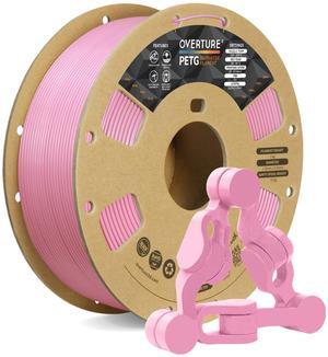OVERTURE PETG Filament 1.75mm, 3D Printer Filament, 1kg Filament (2.2lbs), Dimensional Accuracy 99% Probability +/- 0.03 mm, Fit Most FDM Printer (Pink)