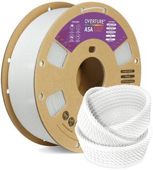 OVERTURE ASA Filament 1.75mm, 1kg Spool (2.2lbs) 3D Printer Filament, Premium Anti-UV, ASA Filament Perfect for Printing Outdoor Functional Parts, Dimensional Accuracy +/- 0.03 mm (White)