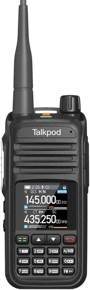 Talkpod® A36plus MAX 144/430MHz UHF/VHF HAM Handheld Transceiver - 999 Channel, 8W Output, 3200mAh Li-Ion Battery, 7-Band Receive with AM AIR VHF UHF Multi-Function Dual Bander