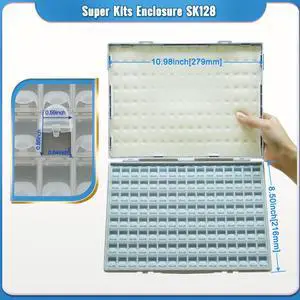 128-Bin SMD Resistor/Capacitor Organizer Assortment Kit SMD Component Enclosure Sample Storage Box (Empty Box) SK128B