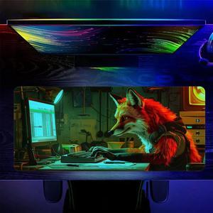 Fox Mouse Pad - Mouse Mat for Home and Office, Large Gaming Mousepad Laptop Keyboard Mat with Non-Slip Rubber Base, Stitched Edges