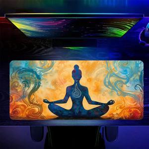 YOGA Mouse Pad - Mouse Mat for Home and Office, Large Gaming Mousepad Laptop Keyboard Mat with Non-Slip Rubber Base, Stitched Edges 30*60cm