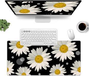 Daisy Mouse Pad - Mouse Mat for Home and Office, Large Gaming Mousepad Laptop Keyboard Mat with Non-Slip Rubber Base, Stitched Edges 30*60cm
