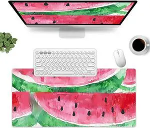 TURTLEDOVE Watermelon Mouse Pad - Mouse Mat for Home and Office, Large Gaming Mousepad Laptop Keyboard Mat with Non-Slip Rubber Base, Stitched Edges 30*60cm