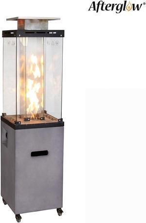 New Product Faux Concrete Texture Tempered Glass Outdoor Propane Gas Fire Heater