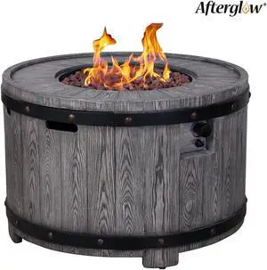 50000BTU, Grey Round Internal Gas Tank Fire Table for Outdoor Use