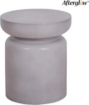 Round Concrete Look Accent Table, Stool, Grey