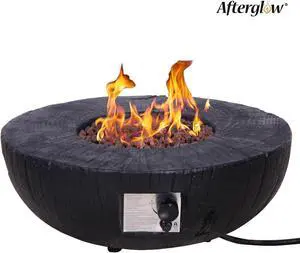28"  Round 30,000 Btu Propane Fire Bowl  Outdoor Charcoal Fire Pit,  Black