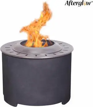 Smokeless Firepit With Wood Pellet/Twig/Wood As The Fuel, Dark Grey