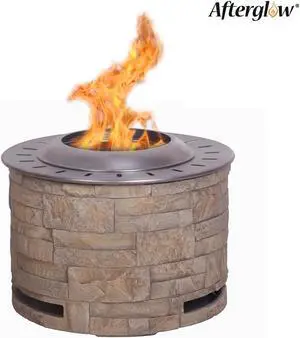 Smokeless Firepit With Wood Pellet/Twig/Wood As The Fuel, Stackstone Look