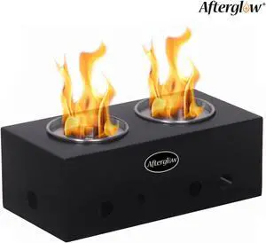 Steel Tabletop Fire Pit  Indoor&Outdoor, Portable  Fire Bowl Burning Ethanol or Gel Fuel  for Balcony or Living Room, Black