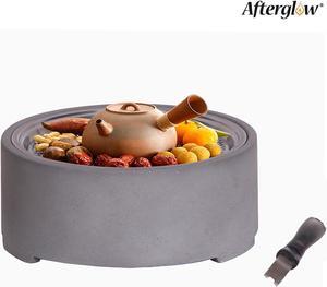 Bbq Grill, Portable Charcoal Grill With Charcoal/Wood/Pellet/Twig As The Fuel, Grey