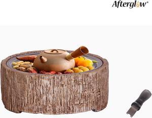Bown Woodgrain Texture Bbq Grill, Portable Charcoal Grill With Charcoal/Wood/Pellet/Twig As The Fuel