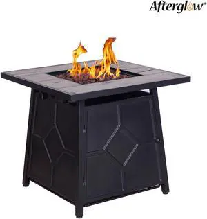 28 Inch Square Steel base Propane Gas Fire Pit Table