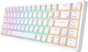 RK ROYAL KLUDGE RK G68 2.4Ghz Wireless/Bluetooth/Wired 65% Mechanical Keyboard Hot Swappable Gaming Keyboard for Win/Mac Brown Switch White