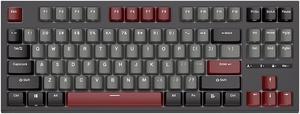 RK ROYAL KLUDGE R87 Wired Mechanical Keyboard 87 Key RGB Backlit Hot-swappable Gamer Keyboard Customised Keycaps with Dust Cover Red Switch Black