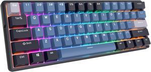 RK ROYAL KLUDGE RK61 Plus 2.4G Wireless Bluetooth Mechanical Keyboard 61 Keys 60% Compact RGB Backlit Hot-swappable Gaming Keyboards Blue Switch Black