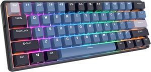 RK ROYAL KLUDGE RK61 Plus 2.4G Wireless Bluetooth Mechanical Keyboard 61 Keys 60% Compact RGB Backlit Hot-swappable Gaming Keyboards Brown Switch Black