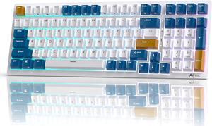 RK ROYAL KLUDGE RK98 Wireless Mechanical Keyboard Triple Mode 24GBT51USBC 100 Keys Hot Swappable Blue Switches with Number Pad RGB Backlit 3750mAh Battery NKRO Gaming Keyboard Ergonomic Design