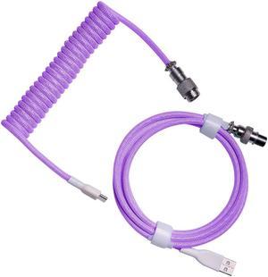 RK Royal Kludge Custom Make Single Sleeved Pet Mechanical Keyboard Coiled USB Purple