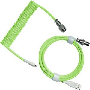 RK Royal Kludge Custom Make Single Sleeved Pet Mechanical Keyboard Coiled USB Green