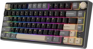 RK ROYAL KLUDGE R75 Wired Mechanical Keyboard with Volume Knob, 75% Percent Gaming Keyboard Custom Gasket Mount with MDA Profile PBT Keycaps, RGB Backlit, Hot Swappable Silver Switch, Black