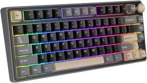 RK ROYAL KLUDGE R75 Wired Mechanical Keyboard with Volume Knob, 75% Percent Gaming Keyboard Custom Gasket Mount with MDA Profile PBT Keycaps, RGB Backlit, Hot Swappable Blue Switch