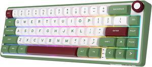 RK ROYAL KLUDGE R65 Wired Gaming Keyboard with Volume Knob and QMK & ViA, 60% Percent RGB Backlit Mechanical Keyboard Gasket Mount with PBT Keycaps, MDA Profile, 66 Keys Hot Swappable Brown Switch