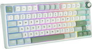 RK ROYAL KLUDGE R75 Mechanical Keyboard Wired with Volumn Knob 75% TKL Custom Gaming Keyboard Gasket Mount RGB Backlit with Software MDA Profile Hot Swappable Silver Switch PBT Keycaps