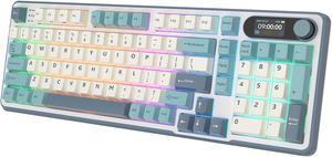 RK ROYAL KLUDGE RKS98 Mechanical Keyboard w/Smart Display & Knob, Top Mount 96% Wireless Mechanical Keyboard BT/2.4G/USB-C, Hot Swappable, Software Support, Massive Battery, 98 Keys RK Brown