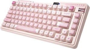 RK ROYAL KLUDGE K75 PRO+ RGB 75% Wireless Gasket Mechanical Keyboard Triple Mode BT 5.0/2.4G/USB-C 82 Keys Hot Swappable Gaming Keyboard w/Knob & Power Display Custom Tactile Switches