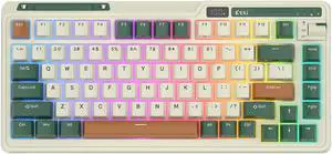 RK ROYAL KLUDGE KZZI K75 PRO RGB 75% Wireless Gasket Mechanical Keyboard Triple Mode BT 5.0/2.4G/USB-C 82 Keys Hot Swappable Gaming Keyboard Knob Power Display Custom Linear Switches