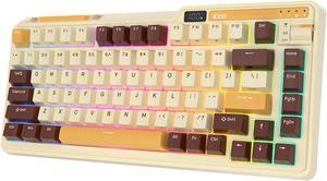 RK ROYAL KLUDGE KZZI K75 PRO RGB 75% Wireless Gasket Mechanical Keyboard Triple Mode BT 5.0/2.4G/USB-C 82 Keys Hot Swappable Gaming Keyboard Knob Power Display Custom Linear Switches