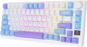RK ROYAL KLUDGE M75 Keyboard 2.4G Wireless/Bluetooth/USB-C Mechanical Keyboard 81Keys RGB Hot-Swappable Gasket Gamer Keyboard with Screen