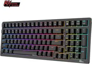 RK Royal Kludge RK98 2.4G Wireless Gaming Mechanical Keyboard 100 Keys RGB Backlight Hot-swappable Bluetooth Russian Keyboard Blue Switch Black