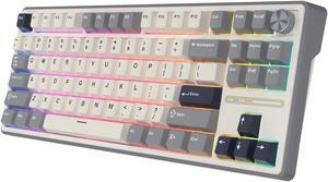 RK ROYAL KLUDGE R87 Pro Wired Gaming Keyboard Gasket Mechanical Keyboard RGB Hot Swappable Knob Backlit Gaming Keyboard 88 Keys TKL Gasket Mounted Custom Keyboard with QMK/VIA Blue Switch