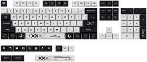 RK ROYAL KLUDGE General PBT Keycaps XDA Profile Dye Sublimation Personalized English Russian Keycap for Cherry MX Gamer Mechanical Keyboard Black/White
