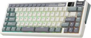 RK ROYAL KLUDGE M70 Cyan Purple 73 Key Tri-Mode Wireless With TFT Screen Gasket Mechanical Keyboard Beige Switch