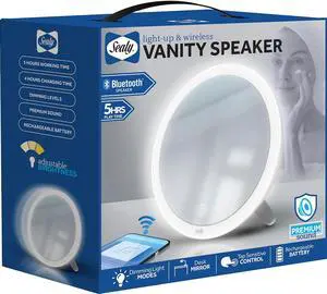 LED Light Up & Wireless Vanity Mirror with Bluetooth Speaker
