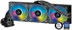ARCTIC Liquid Freezer II 420 A-RGB - Multi-Compatible All-in-one CPU AIO Water Cooler with A-RGB, efficient PWM-Controlled Pump, Fan Speed: 200-1900 RPM, LGA1700 Compatible - Black