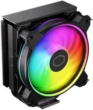 Cooler Master Hyper 212 Halo Black CPU Air Cooler, MF120 Halo2 Fan, Dual Loop ARGB, Aluminum Top Cover, 4 Copper Heat Pipes, 154mm (H) for AMD Ryzen AM5/AM4, Intel LGA1700/1200 (RR-S4KK-20PA-R1)