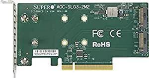 Supermicro AOC-SLG3-2M2 PCIe Add-On Card for up to Two NVMe SSDs